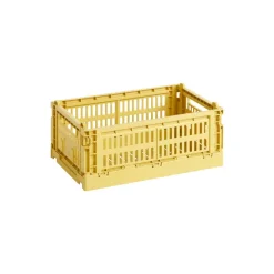 HAY Colour Crate, S, återvunnen plast, dammgul
