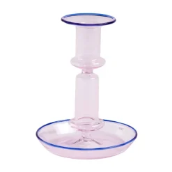 HAY Flare medium ljusstake, rosa med blå kant