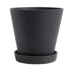 HAY Flowerpot kruka och fat, XL, svart