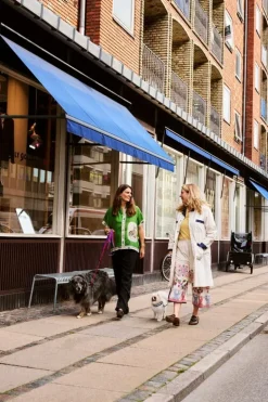 HAY HAY Dogs halsband, platt, S–M, blå - naturvit