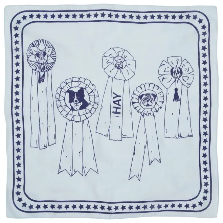 HAY HAY Dogs scarf, 55 x 55 cm, ljusblå