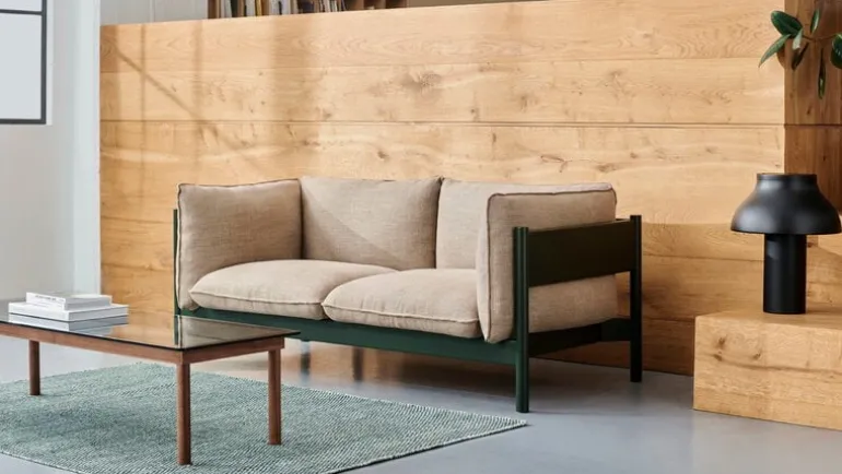 HAY Kofi bord 140 x 50 cm, lackad valnöt - klarglas