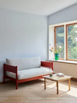 HAY Kofi bord 80 x 80 cm, lackad ek - räfflat glas