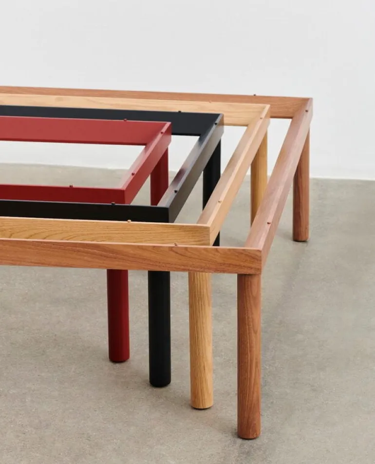 HAY Kofi bord 140 x 50 cm, lackad ek - klarglas