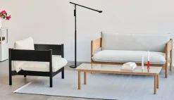 HAY Kofi bord 140 x 50 cm, lackad ek - klarglas