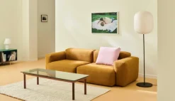 HAY Kofi bord 140 x 50 cm, lackad ek - klarglas