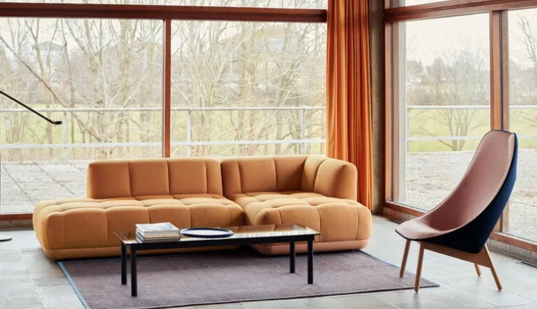 HAY Kofi bord 140 x 50 cm, svartlackerad ek - klarglas