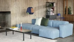 HAY Kofi bord 140 x 50 cm, svartlackerad ek - räfflat glas