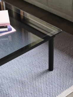 HAY Kofi bord 80 x 80 cm, svartlackerad ek - klarglas