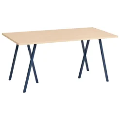 HAY Loop Stand bord, 160 cm, djupblå - lackerad ek