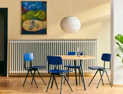 HAY Loop Stand runt bord, 120 cm, djupblå - lackerad ek