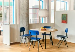 HAY Loop Stand runt bord, 120 cm, djupblå - lackerad ek