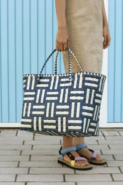 HAY Maxim väska, L, blå - sand