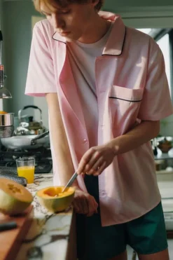 HAY Outline pyjamaströja, kortärmad, ljusrosa