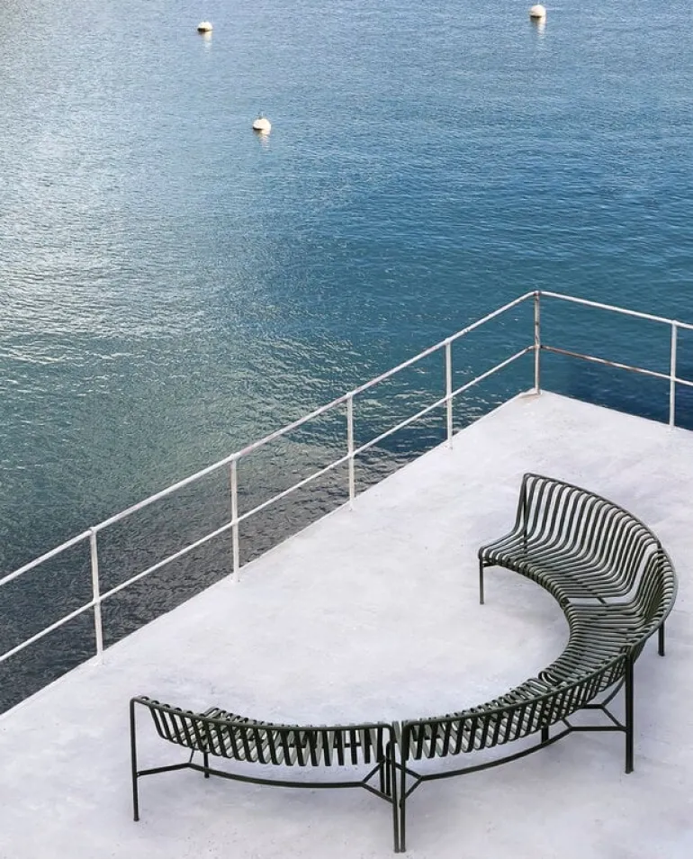 HAY Palissade Park matbänk, in-in, set om 2, oliv