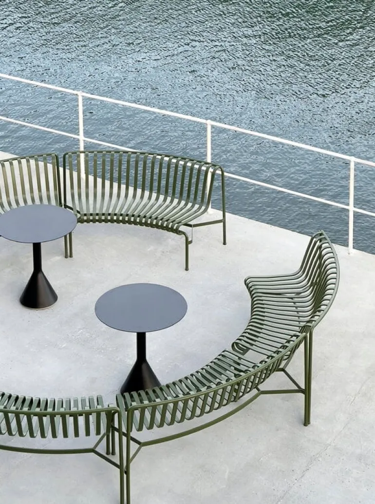 HAY Palissade Park matbänk, in-in, set om 2, oliv