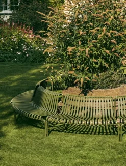 HAY Palissade Park matbänk, ut-ut, set om 2, oliv