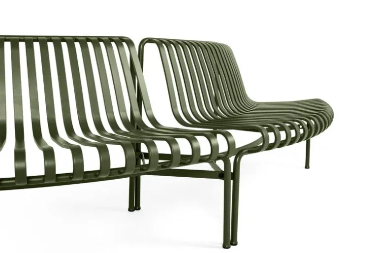 HAY Palissade Park tilläggsbänk för matplats, ut, himmelsgrå