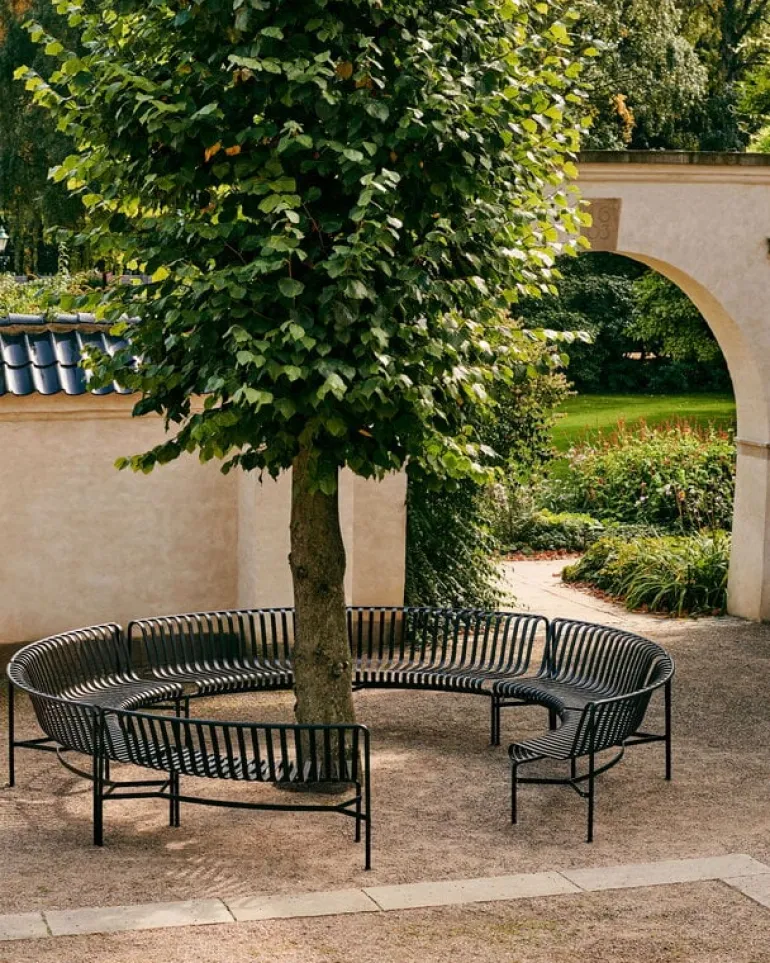 HAY Palissade Park tilläggsbänk för matplats, in, oliv