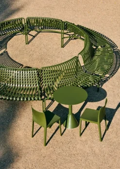 HAY Palissade Park tilläggsbänk för matplats, ut, antracit