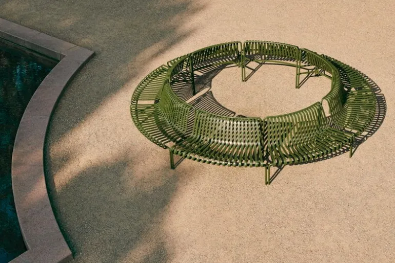 HAY Palissade Park tilläggsbänk för matplats, ut, antracit