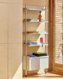 HAY Pier System 131 hylla, 1 kolumn, PS vit - aluminium