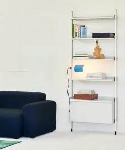 HAY Pier System 131 hylla, 1 kolumn, PS vit - aluminium