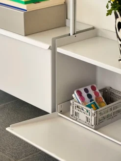 HAY Pier System 132 hylla, 2 kolumner, PS vit - aluminium