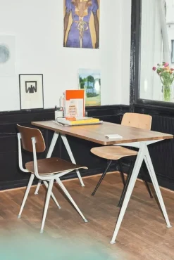 HAY Pyramid bord 01, 140 x 65 cm, beige - rökt ek