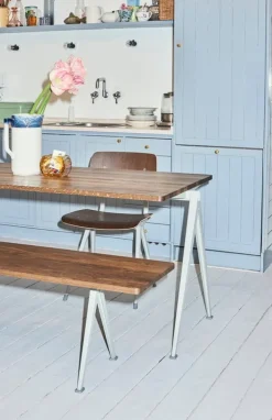 HAY Pyramid bord 01, 140 x 65 cm, beige - rökt ek