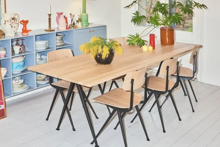 HAY Pyramid bord 02, 190 x 85 cm, beige - rökt ek