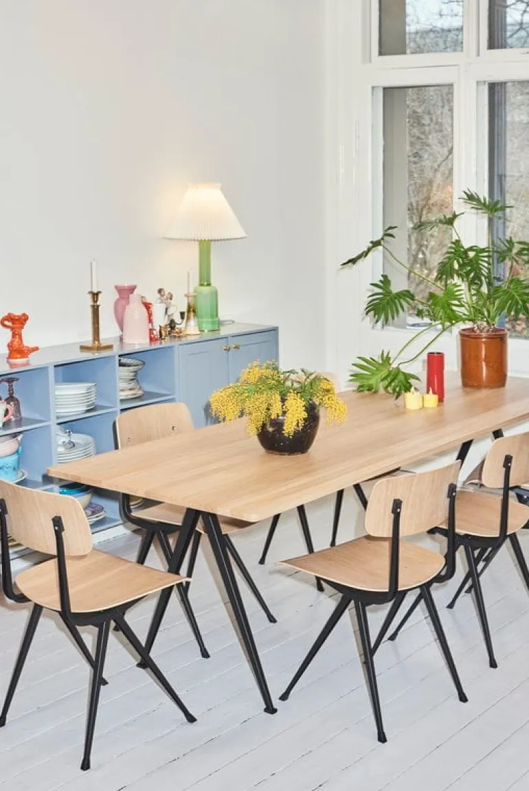 HAY Pyramid bord 02, 190 x 85 cm, beige - rökt ek