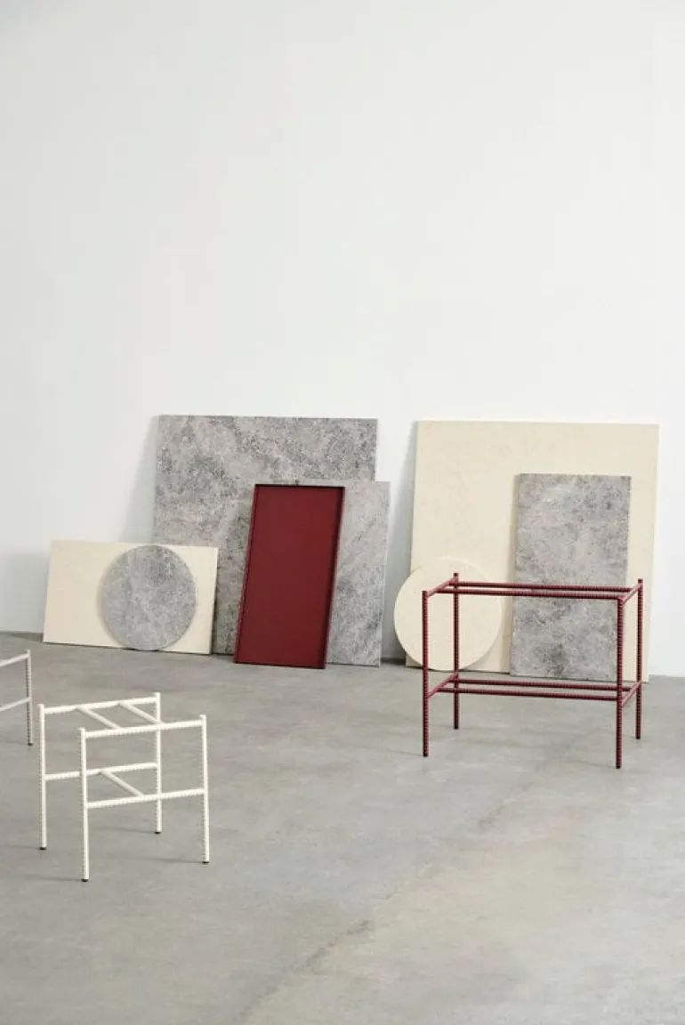 HAY Rebar sidobord 45 cm, alabaster - beige marmor