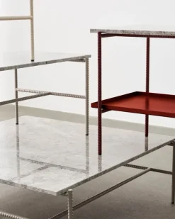 HAY Rebar sidobord 75 x 44 cm, fossilgrå - grå marmor