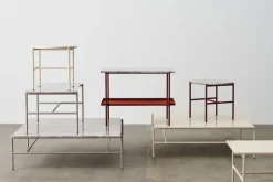 HAY Rebar sidobord, 75 x 44 cm, ladugårdsröd - grå marmor