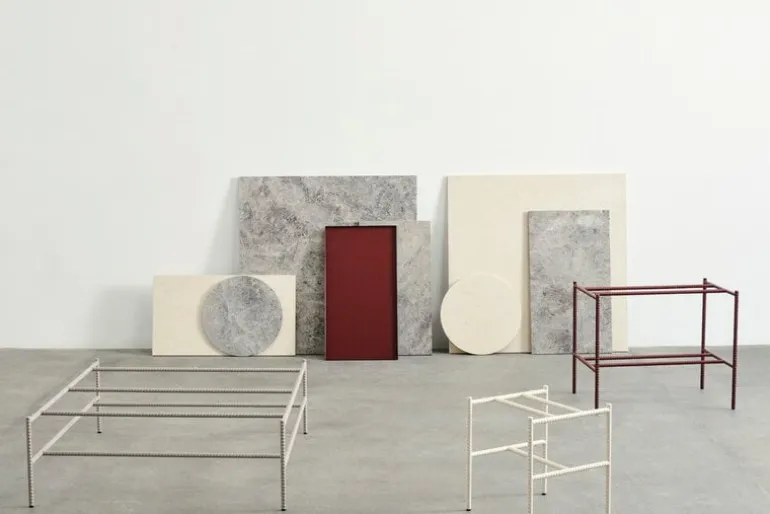 HAY Rebar sidobord, 75 x 44 cm, alabaster - beige marmor