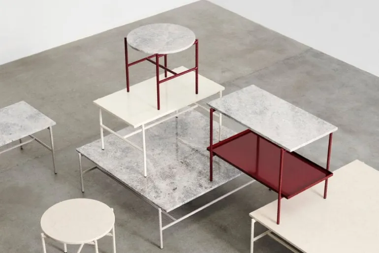 HAY Rebar sidobord, 75 x 44 cm, alabaster - beige marmor