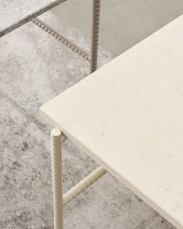 HAY Rebar soffbord, 100 x 104 cm, alabaster - beige marmor