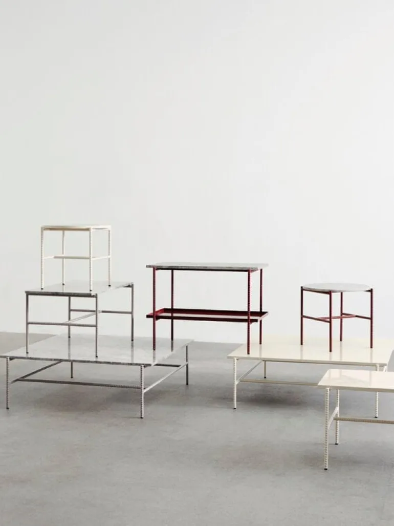 HAY Rebar soffbord, 100 x 104 cm, alabaster - beige marmor