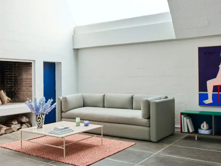 HAY Rebar soffbord, 100 x 104 cm, alabaster - beige marmor