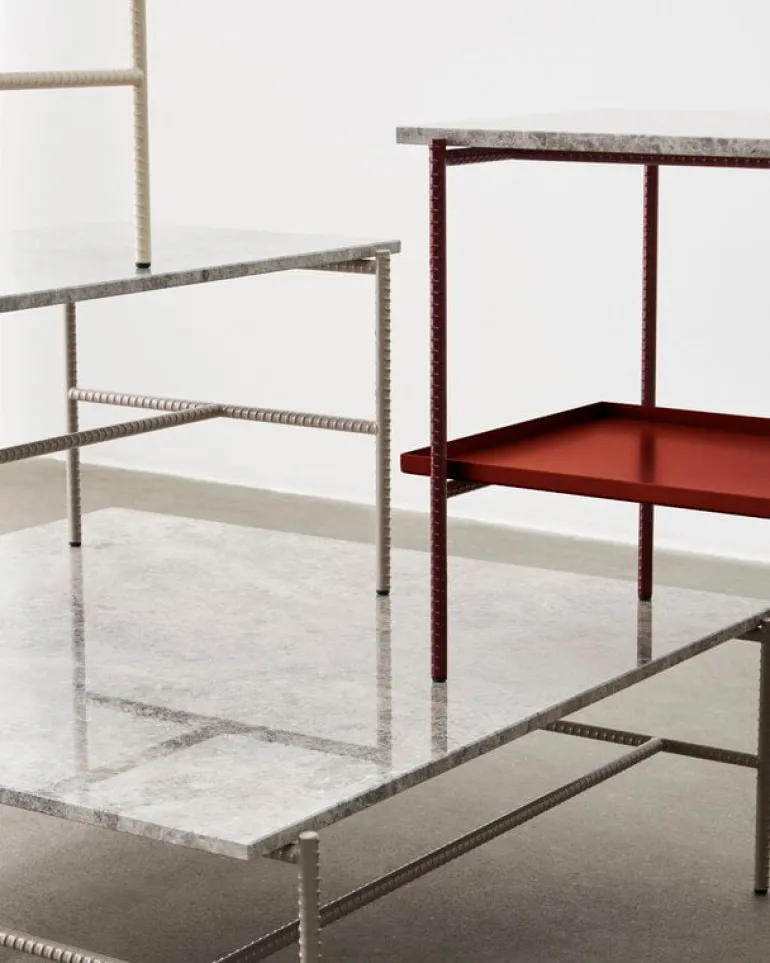 HAY Rebar soffbord, 80 x 49 cm, alabaster - beige marmor