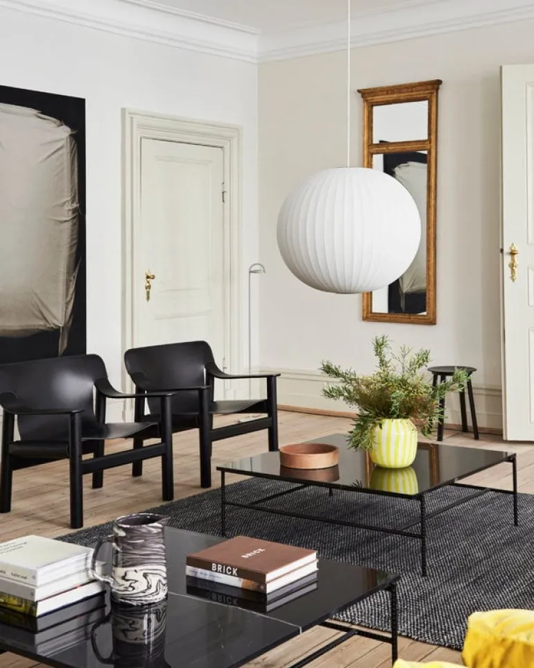 HAY Rebar soffbord, 100 x 104 cm, svart - svart marmor