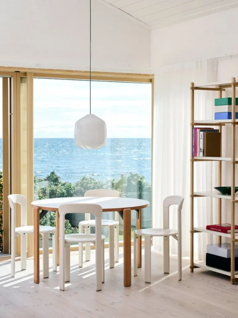 HAY Rey bord, 128 cm, guld - elfenbensvit