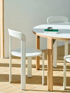 HAY Rey bord, 128 cm, guld - elfenbensvit