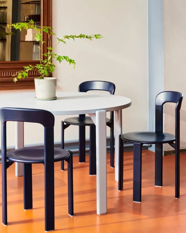 HAY Rey bord, 128 cm, skifferblå - guld