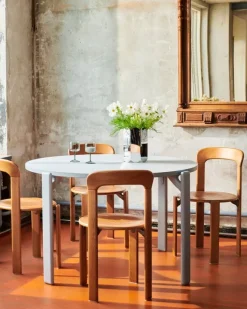 HAY Rey bord, 128 cm, skifferblå - guld