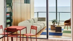 HAY Slit Wood bord, 45 cm, lackad valnöt