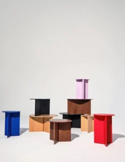 HAY Slit Wood bord, 45 cm, lackad valnöt