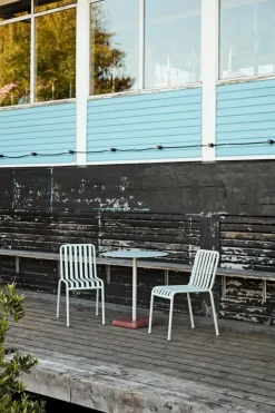 HAY Terrazzo bord, 70 cm, ljusgrå - röd