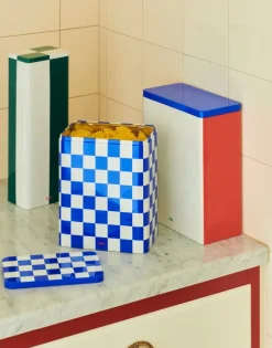 HAY Tin behållare, smal, grön - off-white